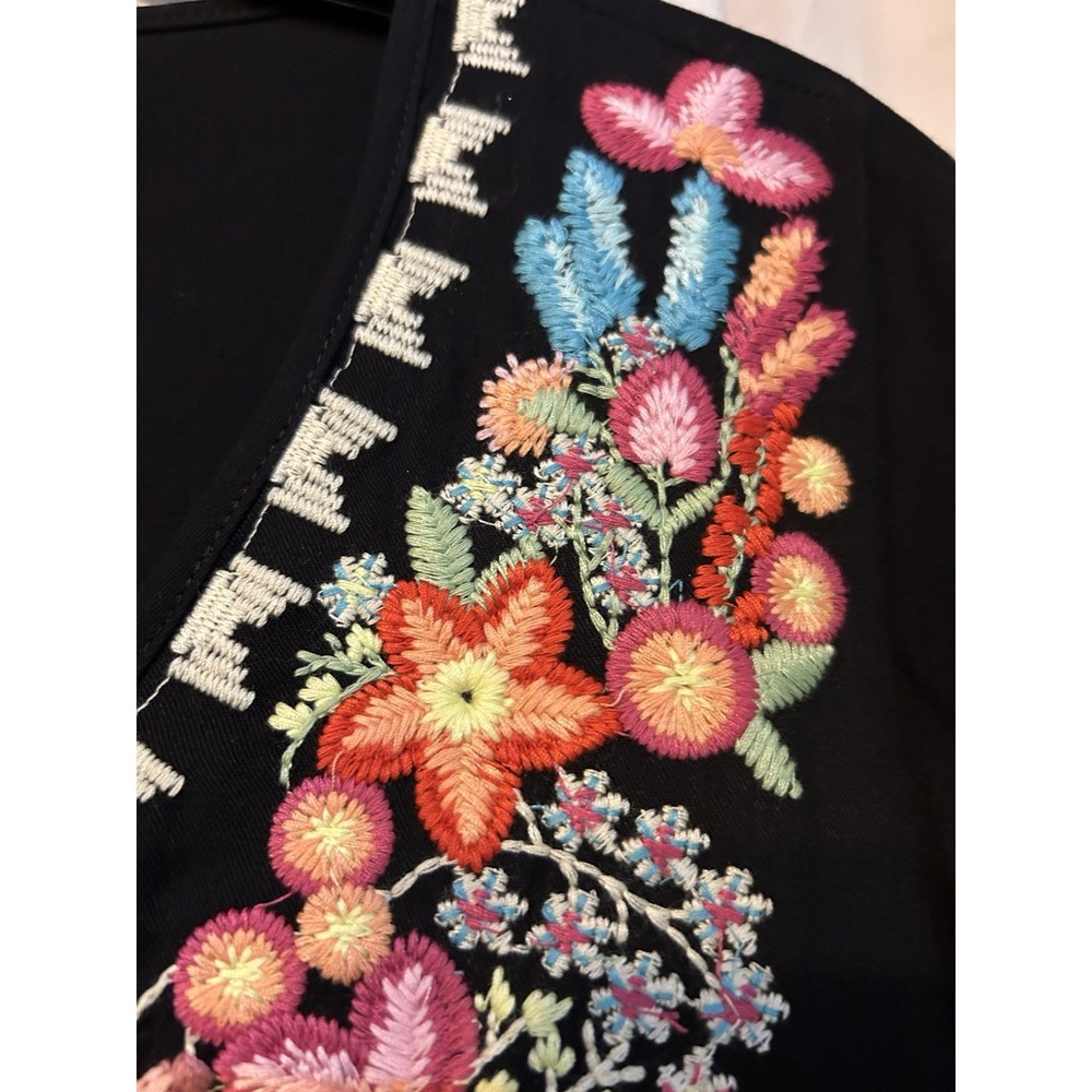 SOLITAIRE ANTHROPOLOGIE Women's Embroidered Dress Pockets Rayon Size S‎ - Picture 5 of 11